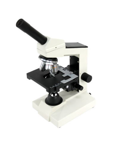 Microscopio Biológico, Monocular, Ocular 10X/18 -  Objetivos 4X  - 10X  - 40X Y 100X, Platina Con Pinzas, Ajustes Macro Y Micrométricos, Condensador Con Diafragma Giratorio. 20W - -- Modelo L1000A