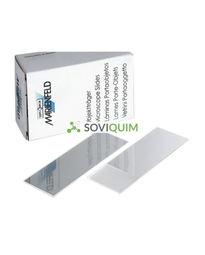 Portaobjeto 76X26 Mm Doble Franja Y Bord. Esmer. Caja 50 Unidades