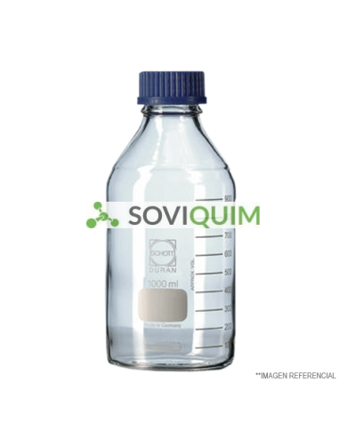 Frasco para laboratorio de cuello ancho. transparente. con cierre r‡pido en PP y anillo de vertido. 3500 ml DURAN¨ GLS 80