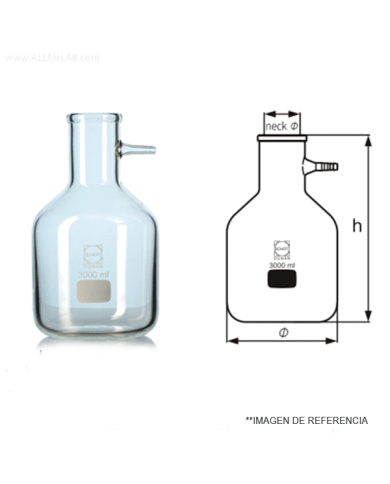 Matraz frasco filtracion 3000 ml