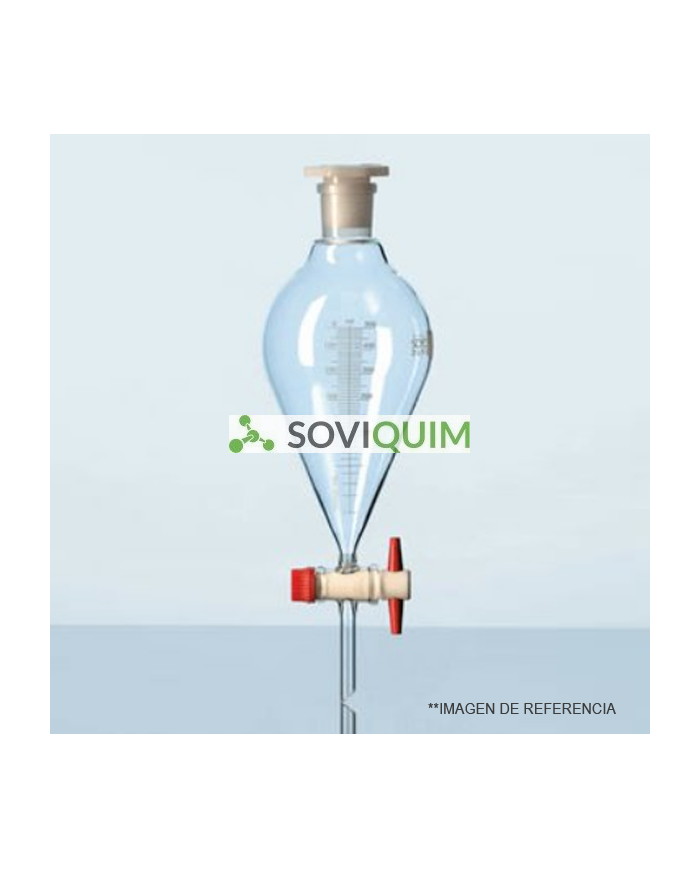 Embudo Separacion. 1000 ml. llave PTFE