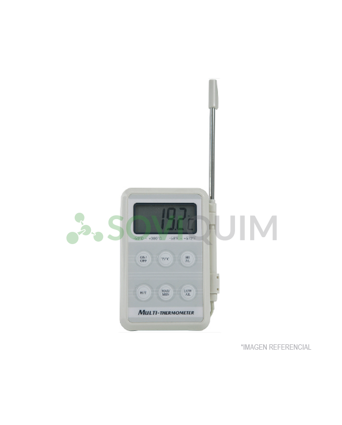 Termometro digital -50 a 300 C. precisi—n 0.1 C Termocupla con extensi—n. bateria. Max y Min. waterproof