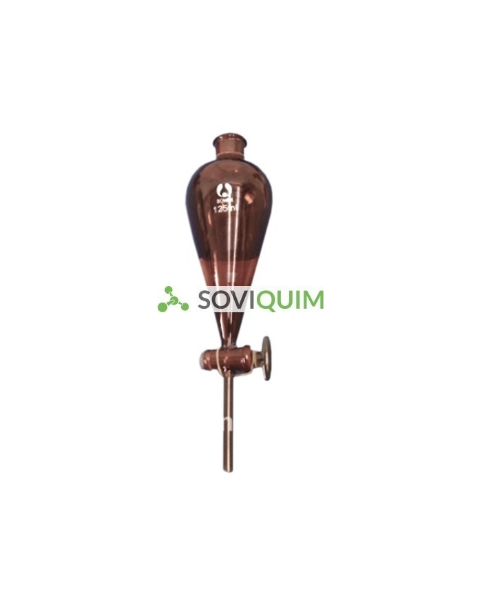 Embudo Separacion, Llave Vidrio, Ambar