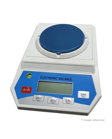 Balanza digital electrónica 3000 gr/0,1 , Plato circular Ø 130mm. Display LCD con transformador y opción pilas