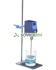 AGITADOR MECÁNICO control digital,  20 Lts, 100-2500rpm. Timer. Con soporte, hasta 10.000 Mpas, 60 Watts