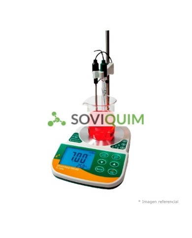 pHmetro de mesón, 0-14.00, compensacion ATC, 0-100°C, mV +- 1999, incluye electrodo, RS232 y software, soporte electrodo
