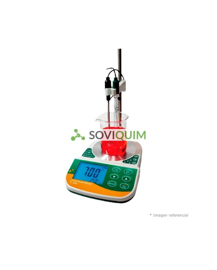 pHmetro de mesón, 0-14.00, compensacion ATC, 0-100°C, mV +- 1999, incluye electrodo, RS232 y software, soporte electrodo